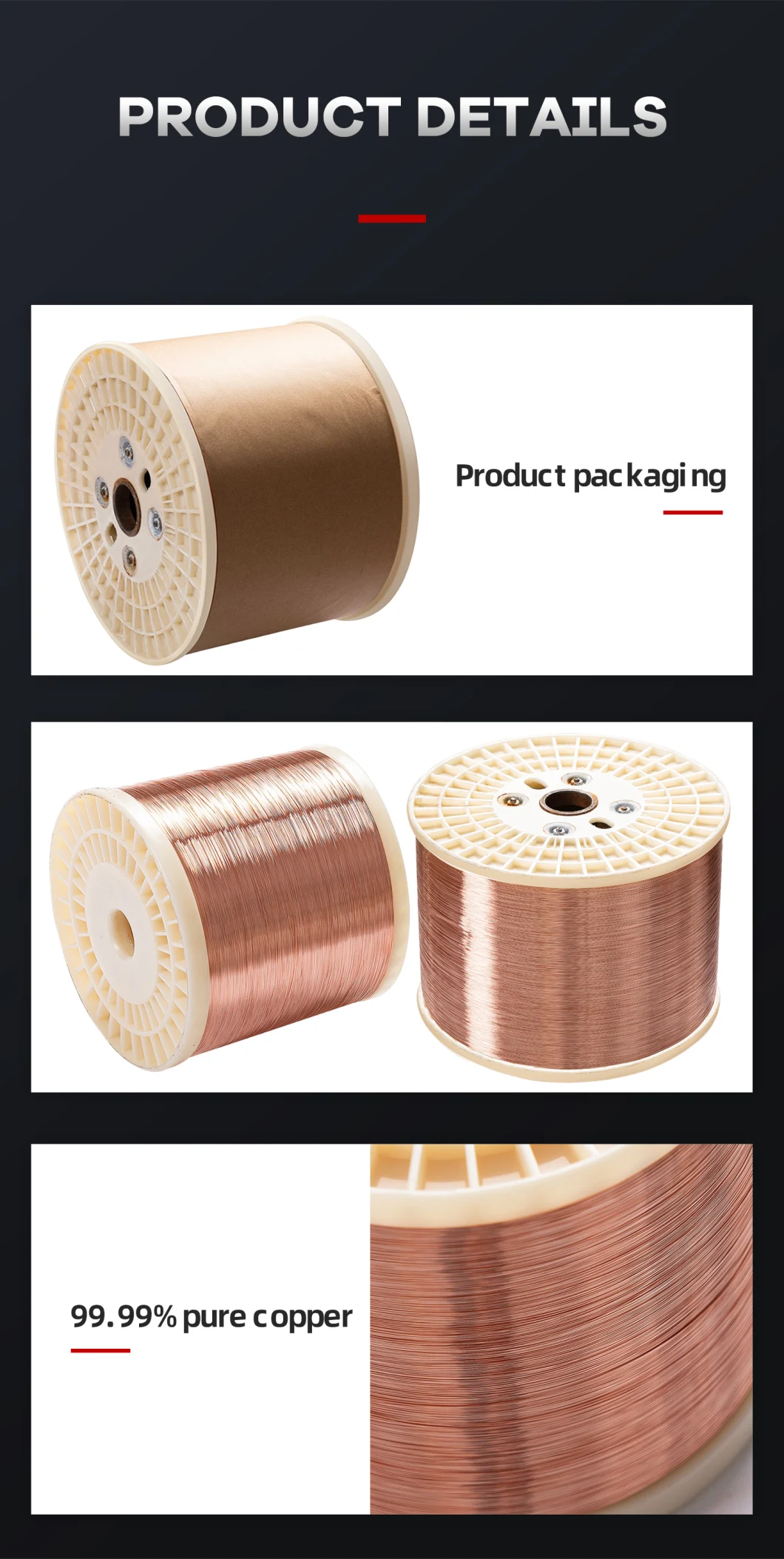 Manufacturer Stocked Red CCAM Wire Copper Clad Aluminum Coiler Materials for Sale