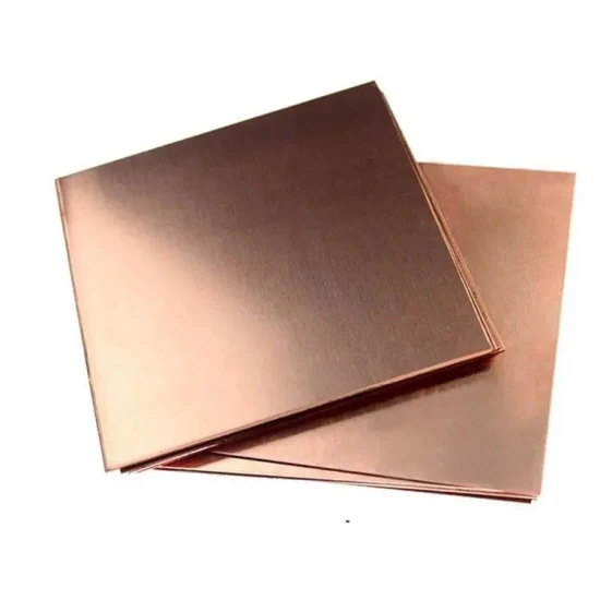 Tôle d'acier revêtue de cuivre laminée à froid en gros / Ventes chaudes Prix bon marché Cathode de cuivre pur à 99,99% C12000 C11000 Feuille de plaque de cuivre personnalisée